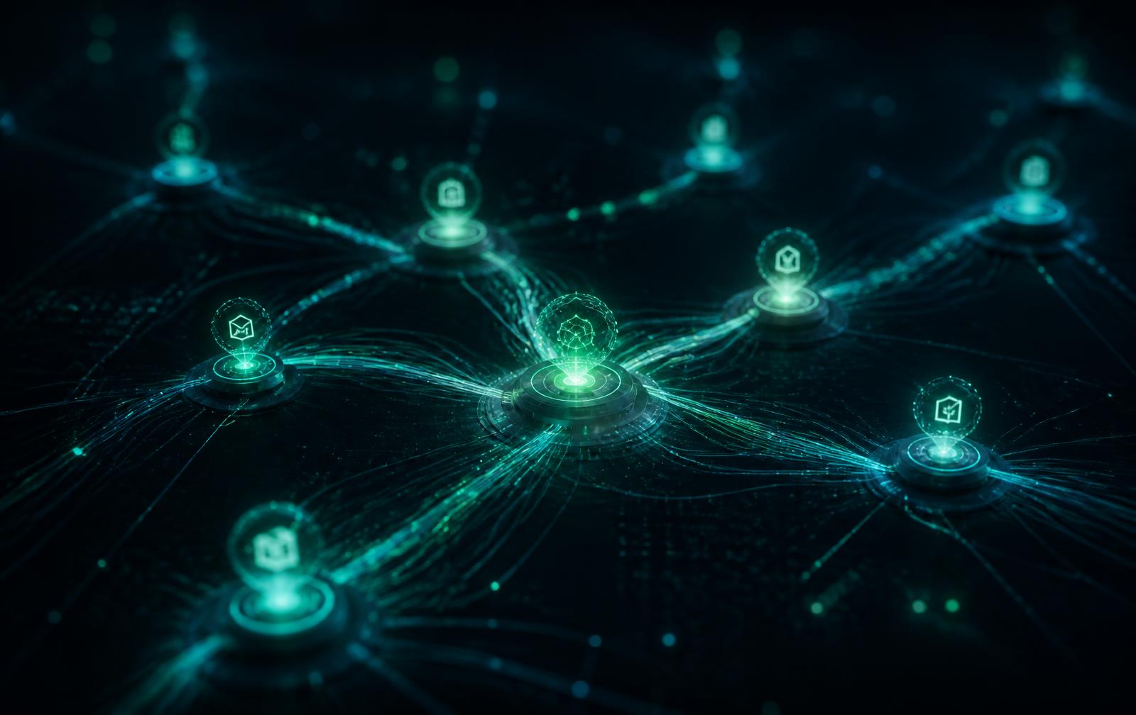 بنية تقنية مترابطة تمثل أتمتة العمليات المؤسسية